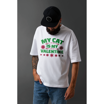 Seek Buy Love My Cat is My Valentine Oversized Tee