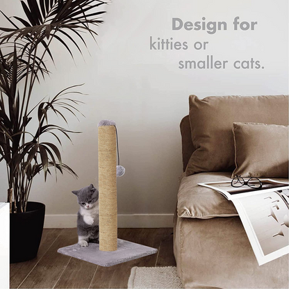Furrlovers Cat & Kitten Scratching Post Tree with Hammock, Toy & Jute Rope (Grey)