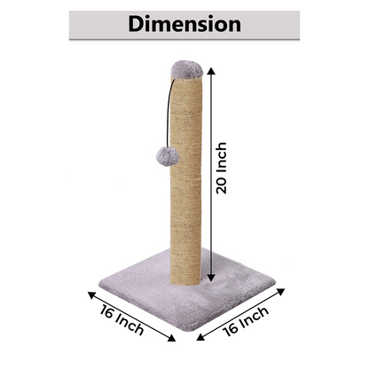 Furrlovers Cat & Kitten Scratching Post Tree with Hammock, Toy & Jute Rope (Grey)