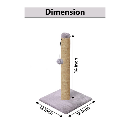 Furrlovers Cat & Kitten Scratching Post Tree with Hammock, Toy & Jute Rope (Grey)
