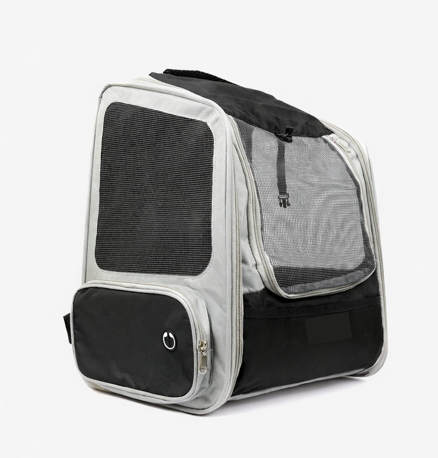 Skatrs Breathable Cat Backpack Carrier Foldable & Ventilated Travel Bag for Adult & Kitten Cats (Black)