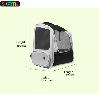 Skatrs Breathable Cat Backpack Carrier Foldable & Ventilated Travel Bag for Adult & Kitten Cats (Blue)