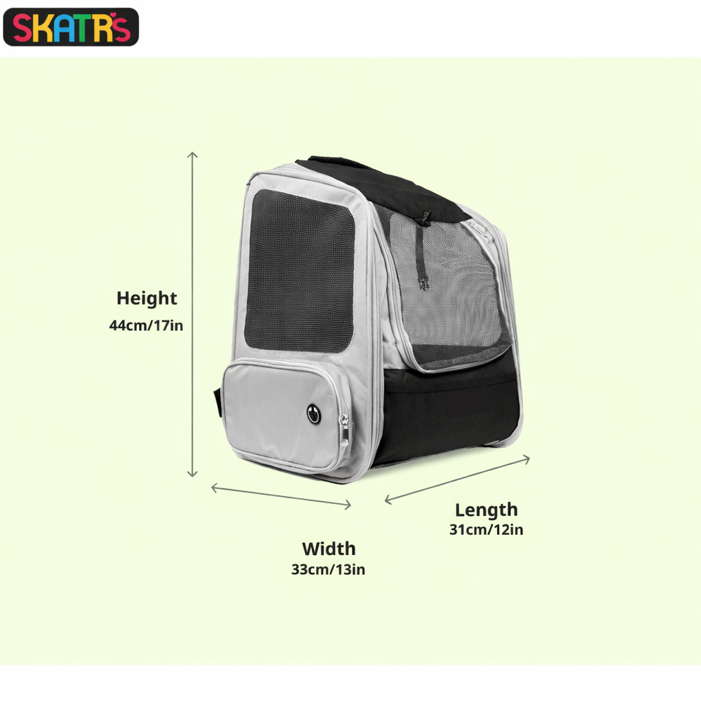 Skatrs Breathable Cat Backpack Carrier Foldable & Ventilated Travel Bag for Adult & Kitten Cats (Black)