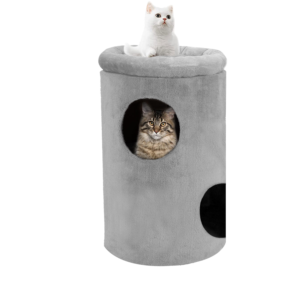 Furrlovers House with Plush Cushion for Cats (Grey)
