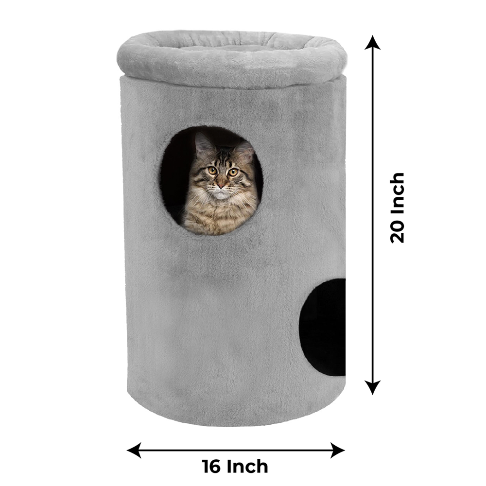 Furrlovers House with Plush Cushion for Cats (Grey)