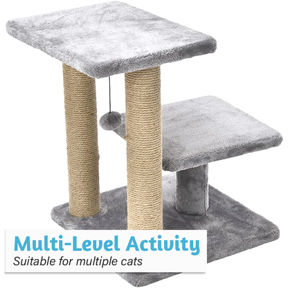 Furrlovers Multiple Level Activity Tower with Scratching Posts for Cats (Grey)