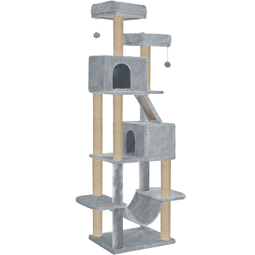 Furrlovers Multi Storey Cat Tree with Hammock, Condo & Sisal Scratching Posts (Grey)
