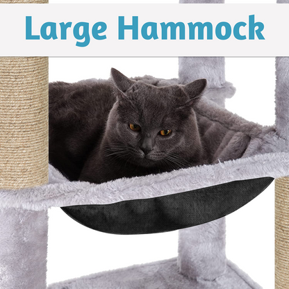 Furrlovers Multilevel Cat Climbing Tower with Top Bed and Multiple Seats (Grey)
