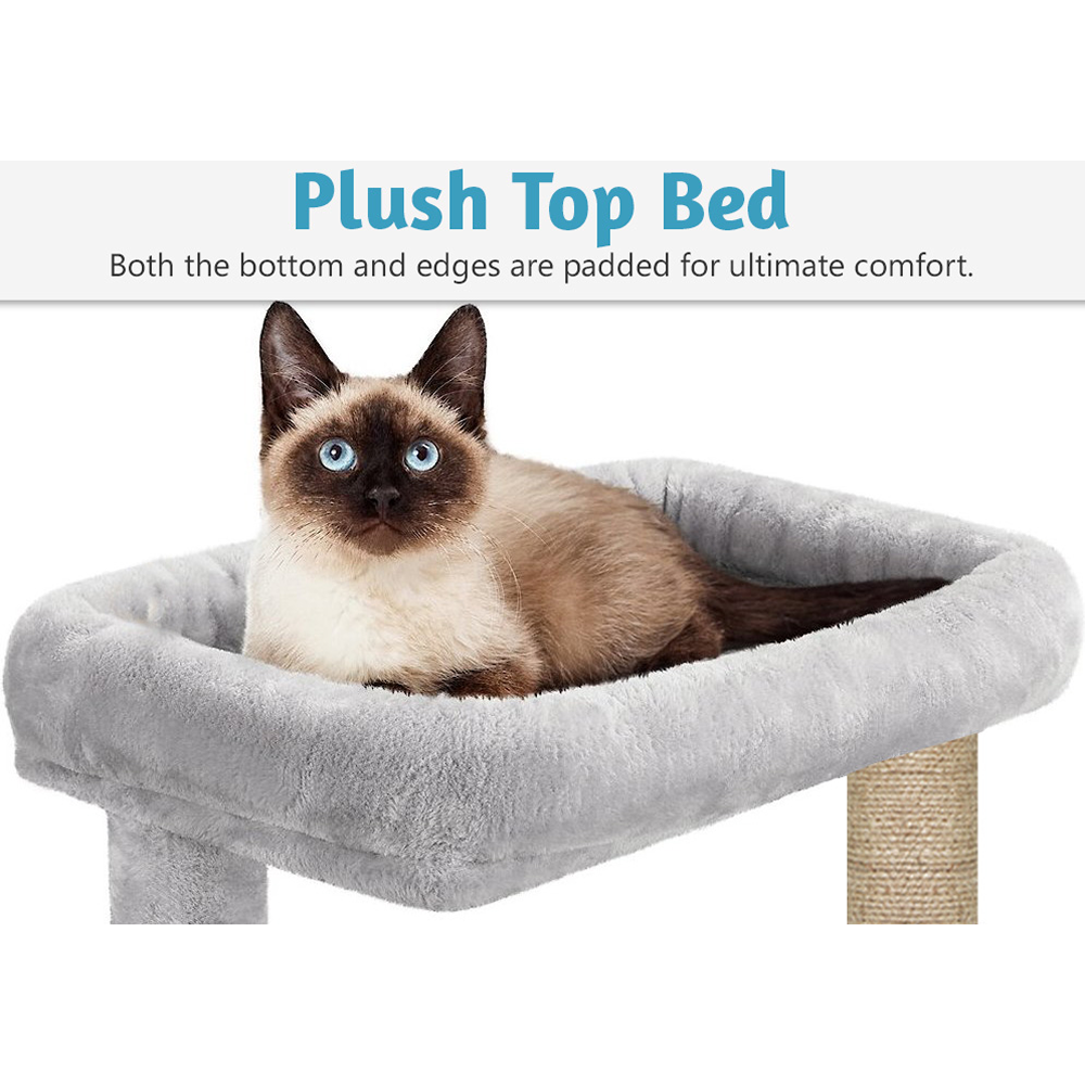 Furrlovers Activity Kitten Tree with Plush Fur Fabric and Detachable Bed (Grey)