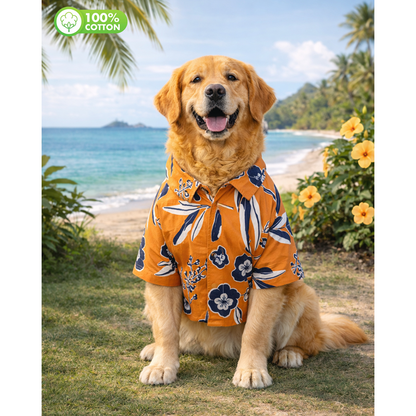 15 Furries Floral Cotton Shirts for Dogs (Rust Orange)
