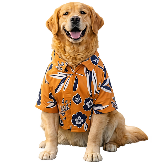 15 Furries Floral Cotton Shirts for Dogs (Rust Orange)