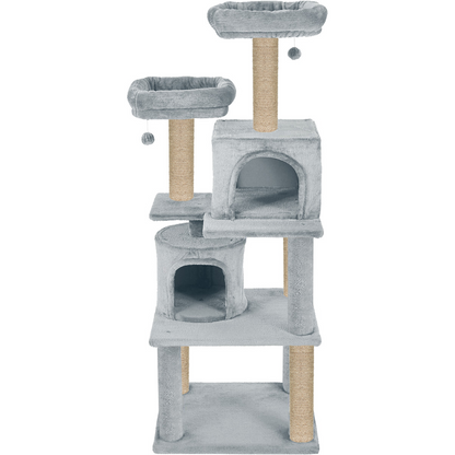 Furrlovers Multilevel Cat Tree with Condo, Perches & Jute Rope Scratching Posts (Grey)