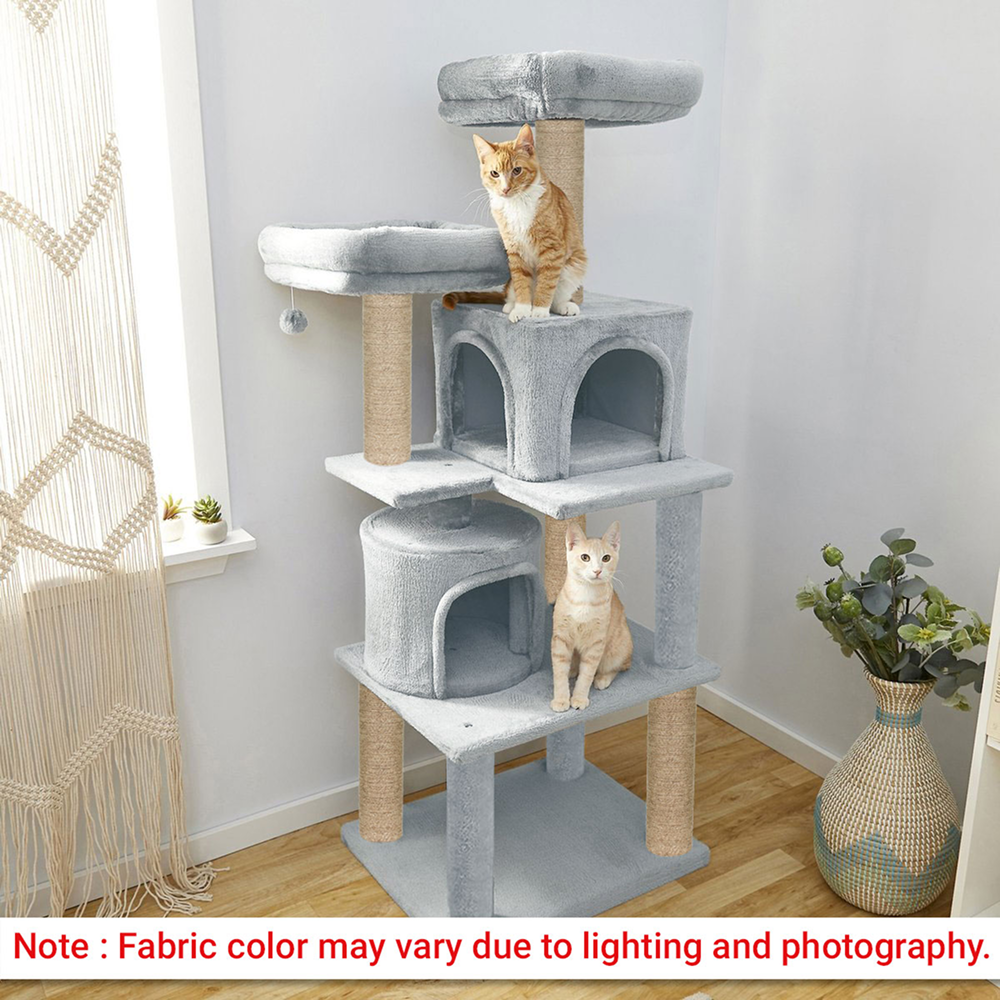 Furrlovers Multilevel Cat Tree with Condo, Perches & Jute Rope Scratching Posts (Grey)