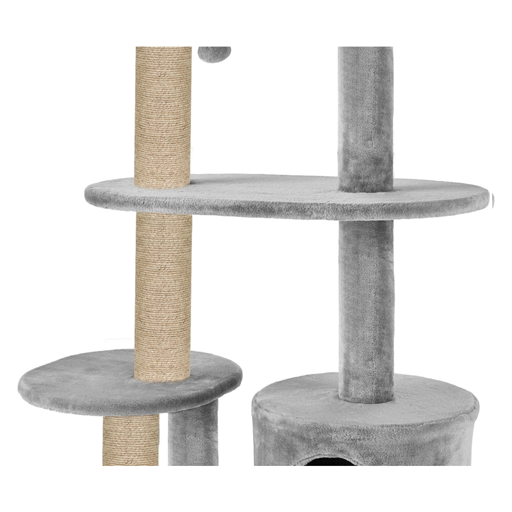 Furrlovers Multi Level Plush Cat Tree with Condo & Sisal Scratching Posts (Grey)