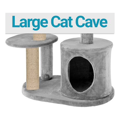 Furrlovers Multi Level Plush Cat Tree with Condo & Sisal Scratching Posts (Grey)