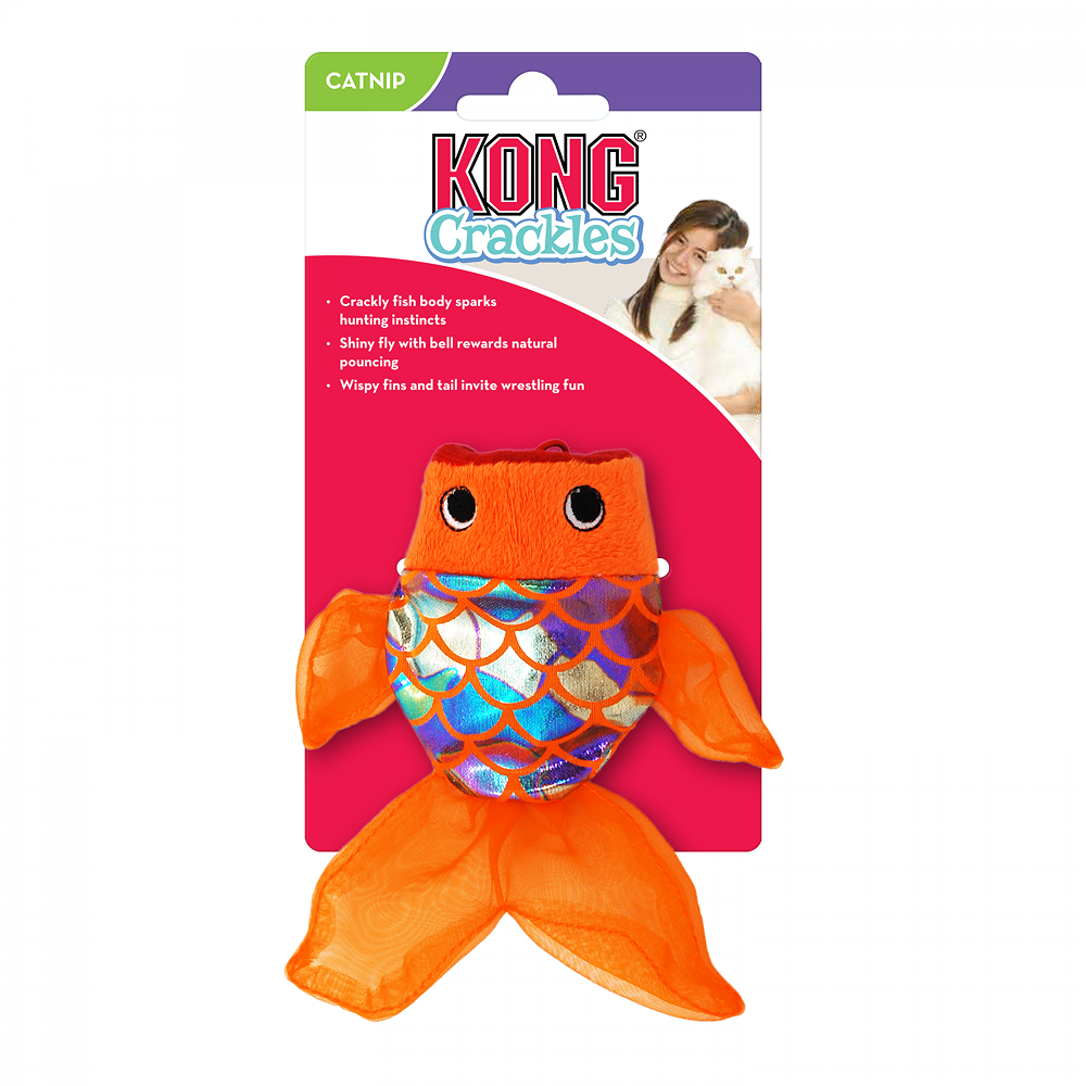 Kong Crackles Gulpz Toy for Cats (Orange)
