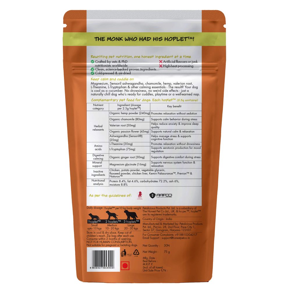 Hope Chicken Flavoured Calming Supplement for Dogs