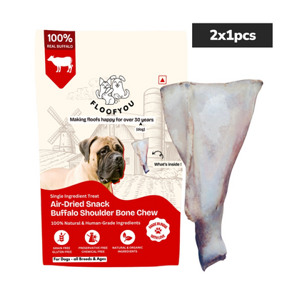 Floofyou Air Dried Buffalo Shoulder Bone Dental Chew Dog Treats