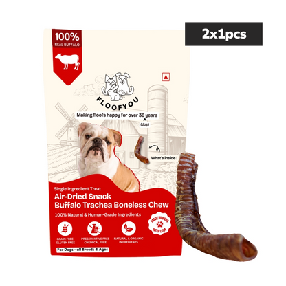 Floofyou Air Dried Buffalo Trachea Boneless Dental Chew Dog Treats
