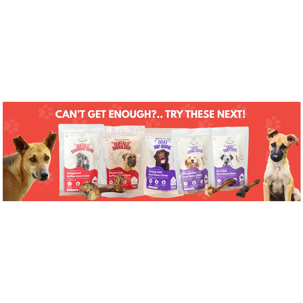 Floofyou Air Dried Buffalo Trotter Bone Dental Chew Dog Treats