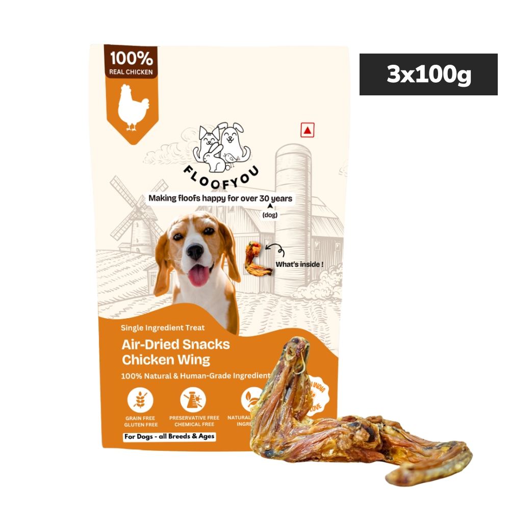 Floofyou Air Dried Chicken Wings Crunchy Dental Chew Dog Treats