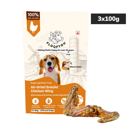Floofyou Air Dried Chicken Wings Crunchy Dental Chew Dog Treats