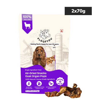 Floofyou Air Dried High Protien Goat Organs Jerky Dog & Cat Treats