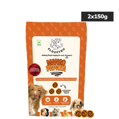 Floofyou Mango Papaya Vegan Oven Baked Cookie Dog Treats