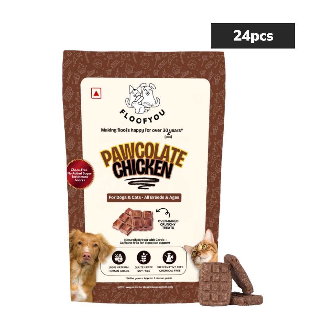 Floofyou Pawcolate Chicken Chocolate Safe Oven Baked Cookie Dog and Cat Treats