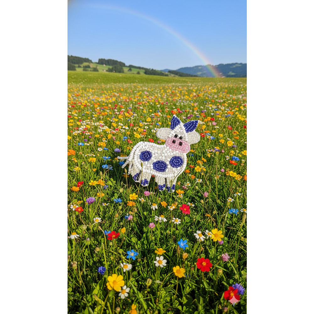 Furry Tales Artisan Handcrafted Violet Pet Theme Decorative Brooch (White and violet)