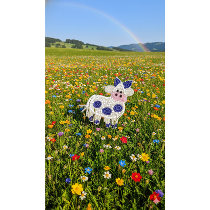 Furry Tales Artisan Handcrafted Violet Pet Theme Decorative Brooch (White and violet)