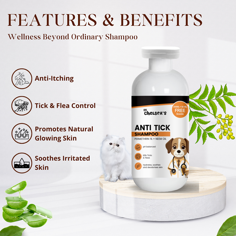 Dr. Chelsea's Neem Oil Anti Tick Shampoo for Cats & Dogs
