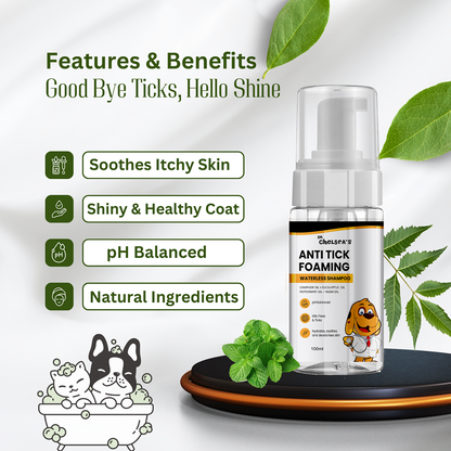 Dr. Chelsea's Anti Tick Foaming Waterless Shampoo for Cats & Dogs