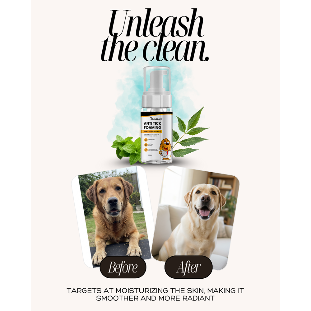 Dr. Chelsea's Anti Tick Foaming Waterless Shampoo for Cats & Dogs