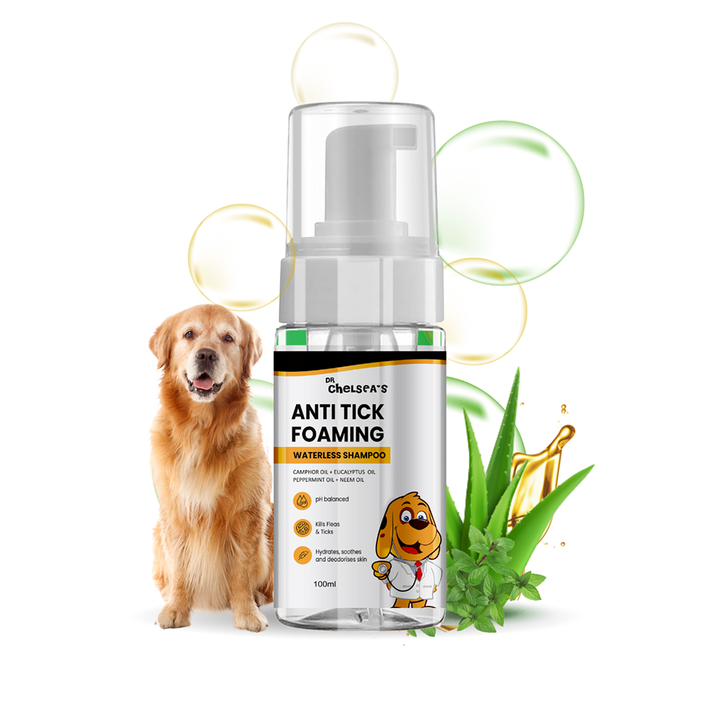 Dr. Chelsea's Anti Tick Foaming Waterless Shampoo for Cats & Dogs