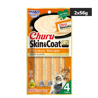 INABA Churu Skin & Coat Chicken Recipe Cat Treats