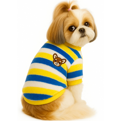 KUTKUT Cute Stripe Pattern Stretchable Shirt for Small Dogs & Cats