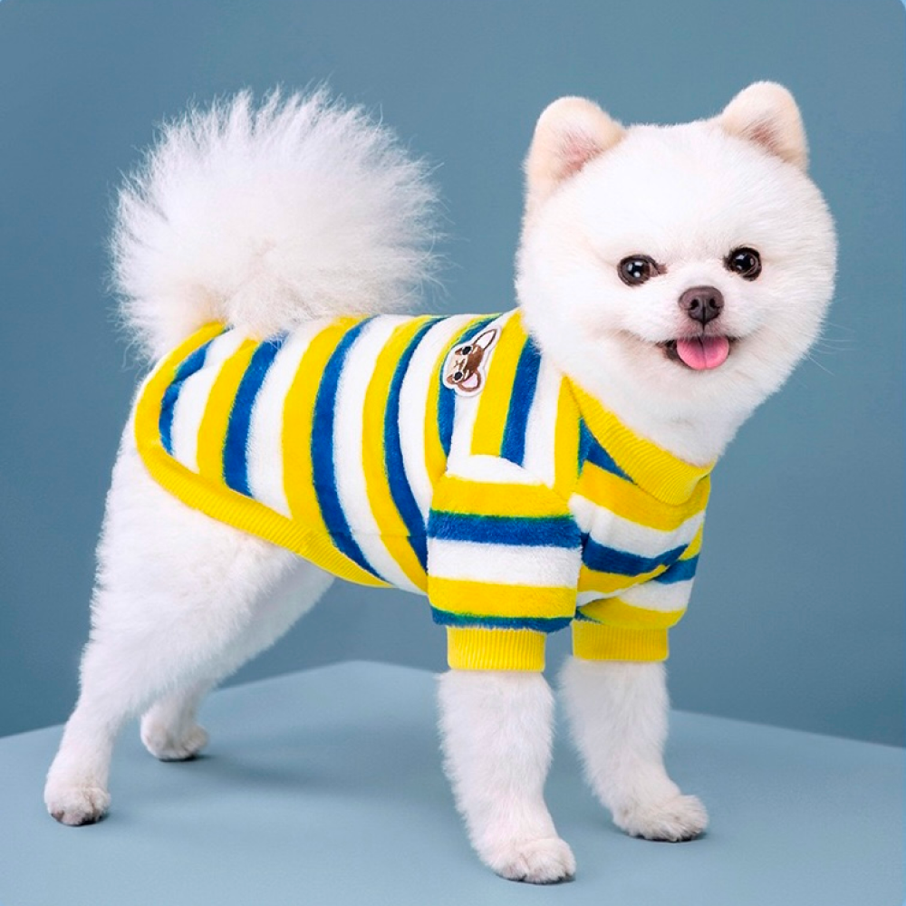 KUTKUT Cute Stripe Pattern Stretchable Shirt for Small Dogs & Cats