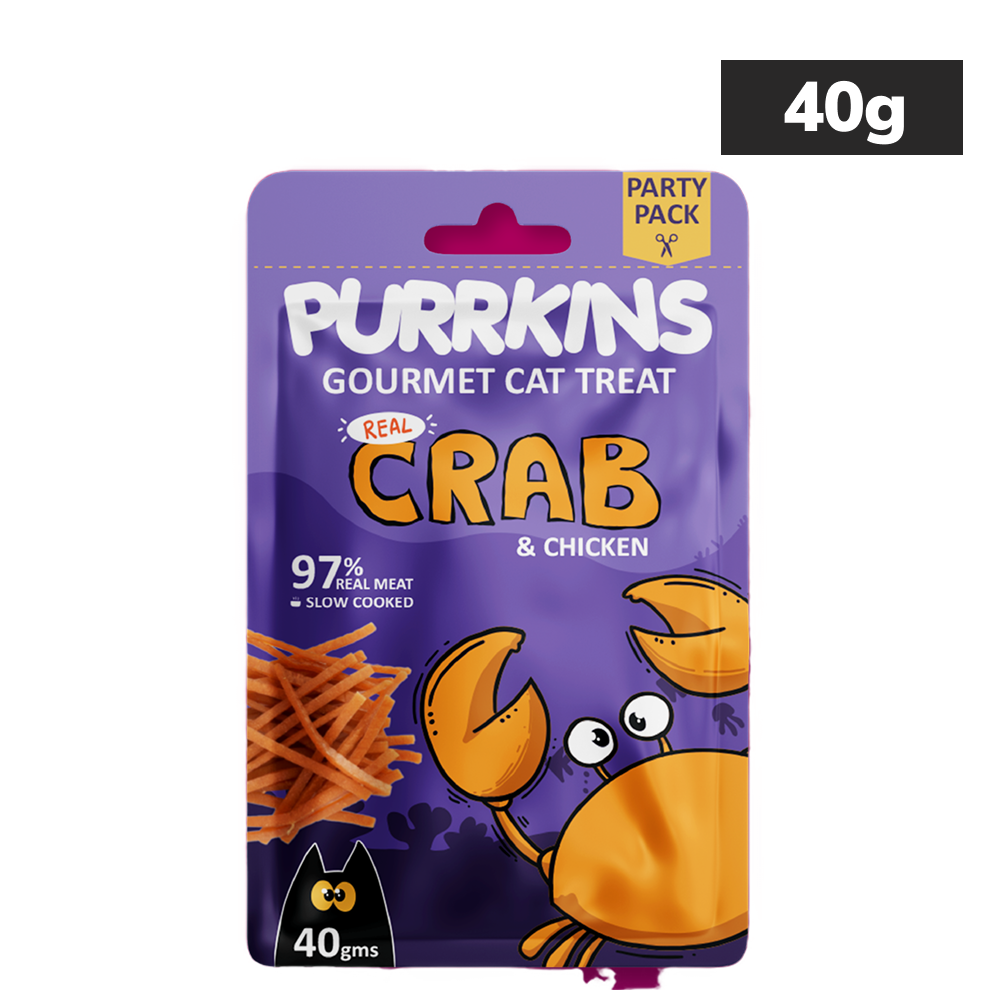 Purrkins Crab & Chicken Soft Jerky Cat Treats