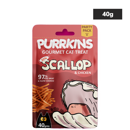 Purrkins Crab & Chicken and Lobster & Chicken and Scallop & Chicken Soft Jerky Combo Cat Treats
