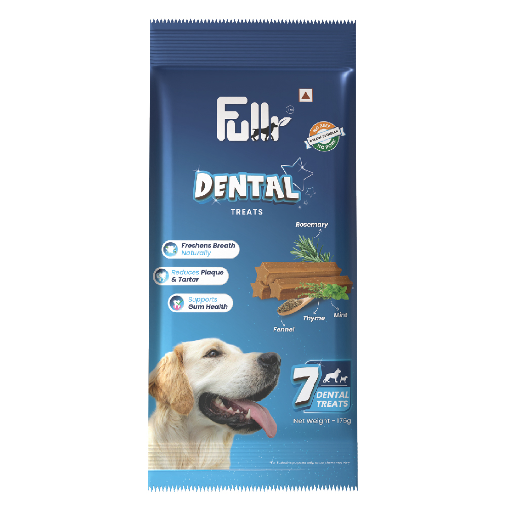 Carniwel Fresh Chicken Kibble Large Breed Dry Food and Fullr Dental Dog Treats