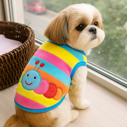 KUTKUT Rainbow Print Fashion Soft Flannel Fleece Shirt for Small Dogs & Cats