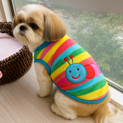 KUTKUT Rainbow Print Fashion Soft Flannel Fleece Shirt for Small Dogs & Cats