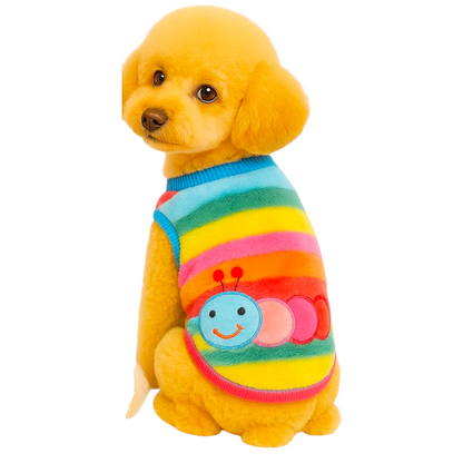 KUTKUT Rainbow Print Fashion Soft Flannel Fleece Shirt for Small Dogs & Cats