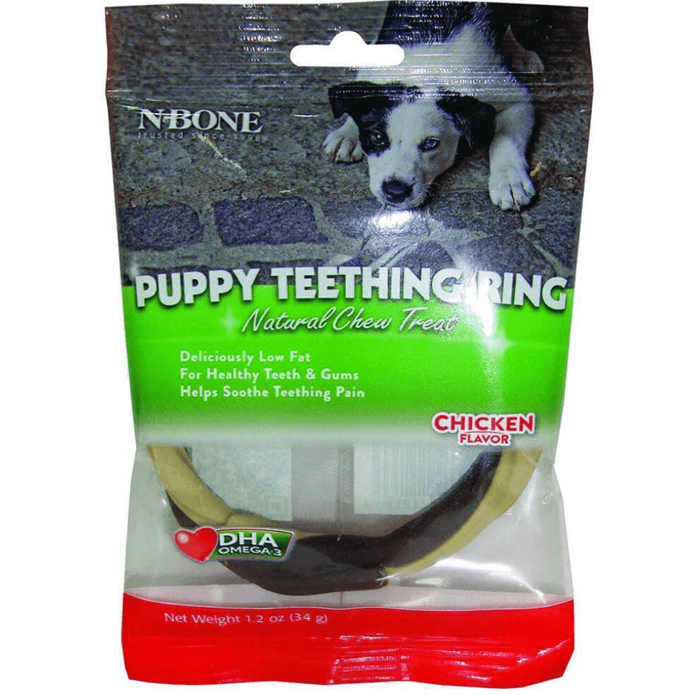 FG-NPIC Chicken Flavour N Bone Puppy Teething Ring Dog Treats