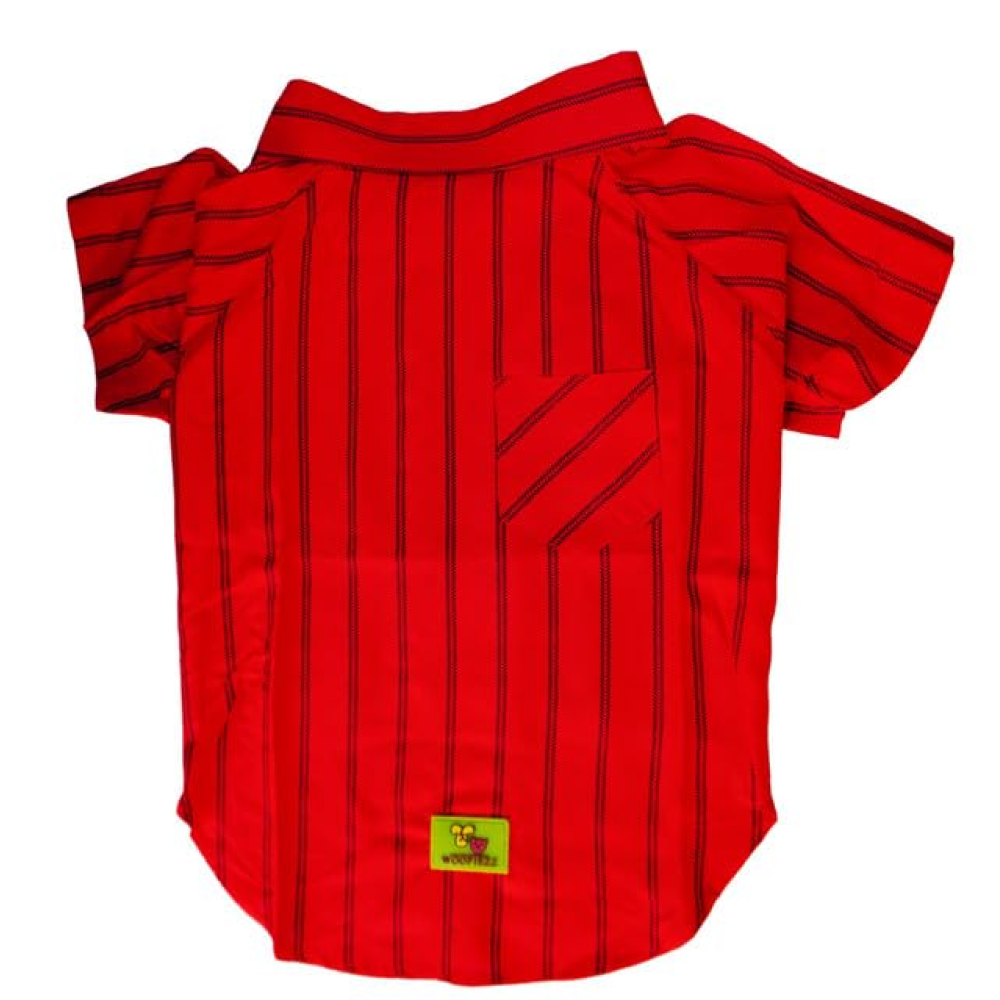 Woofiezz Bold Blaze Party Shirt for Dogs and Cats (Red)