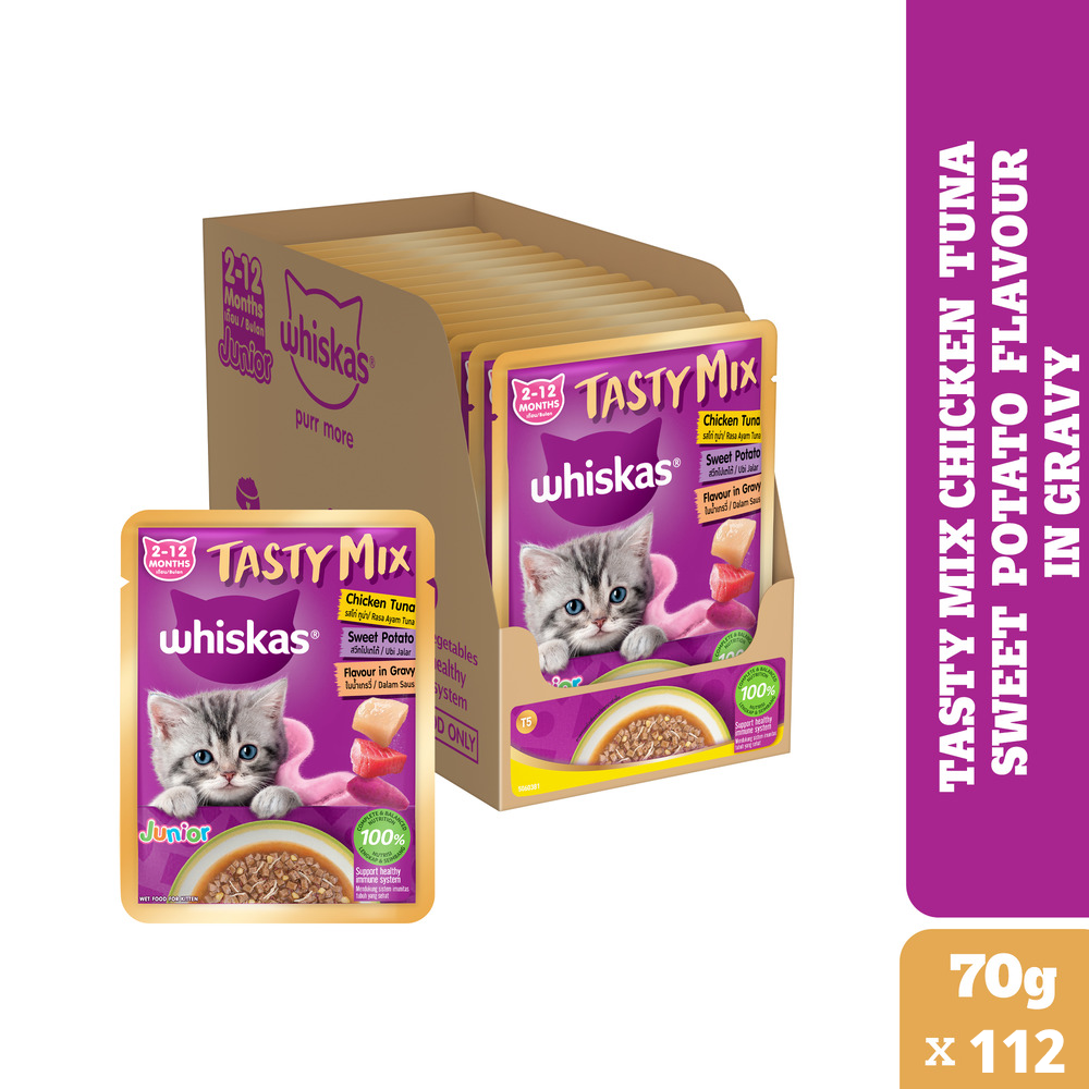 Whiskas Kitten Tasty Mix Wet Food Combo |Chicken, Tuna, Seafood & Salmon