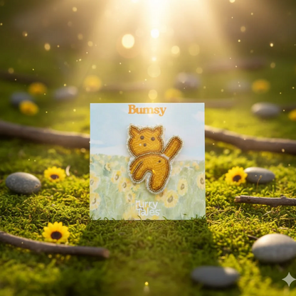 Furry Tales Bumsy Cat Handcrafted Brooch