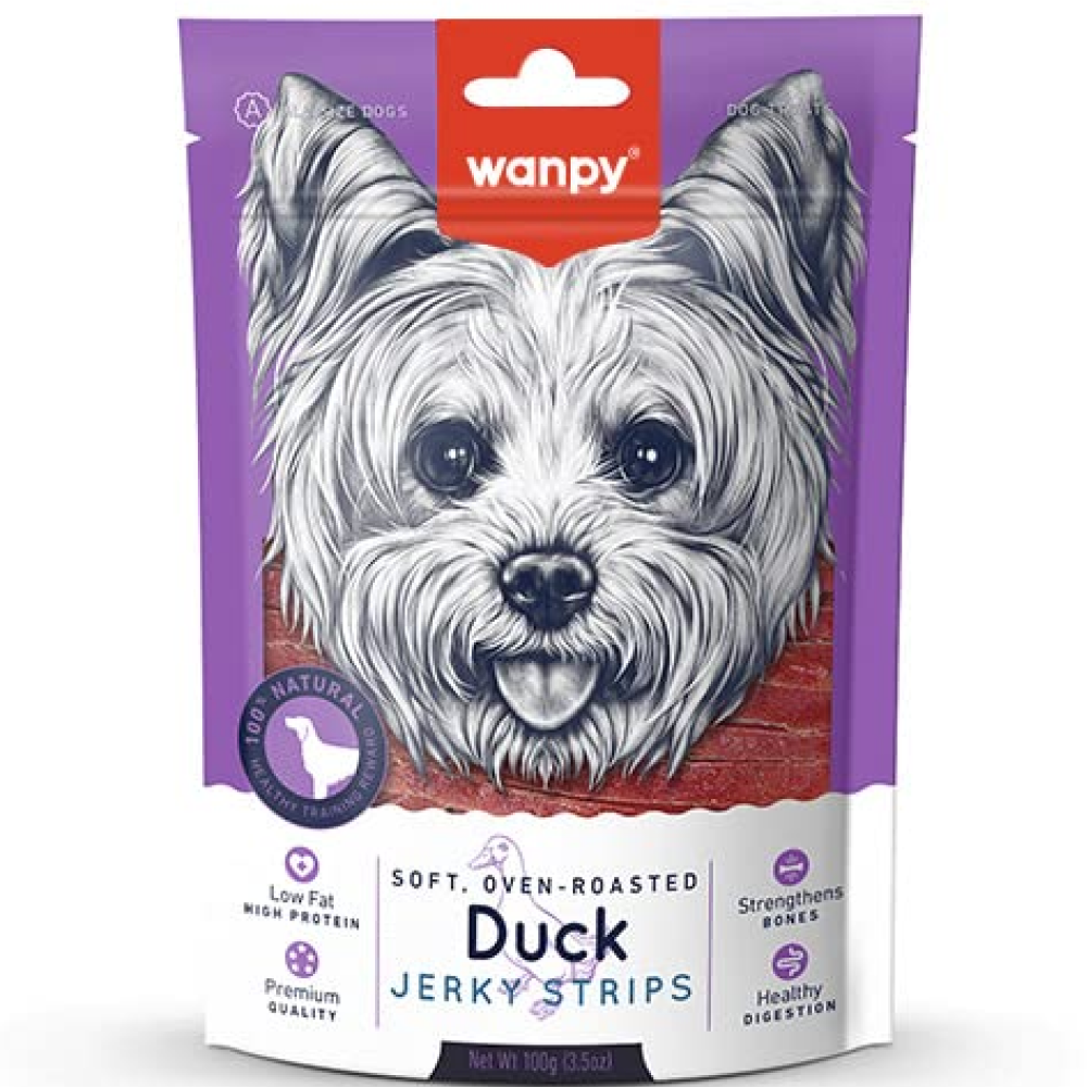 FG-Wanpy Oven Roasted Soft Duck Jerky Strips Dog Treats