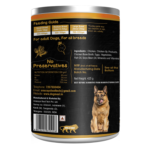 Dog Meal Vegetables and Egg Meals Dog Wet Food